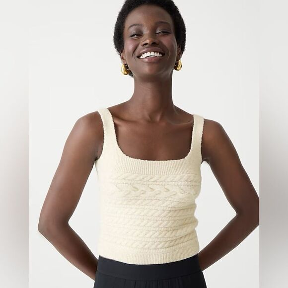J Crew Supersoft Cropped Cableknit Sweater Tank Set NWT - Picture 4 of 8
